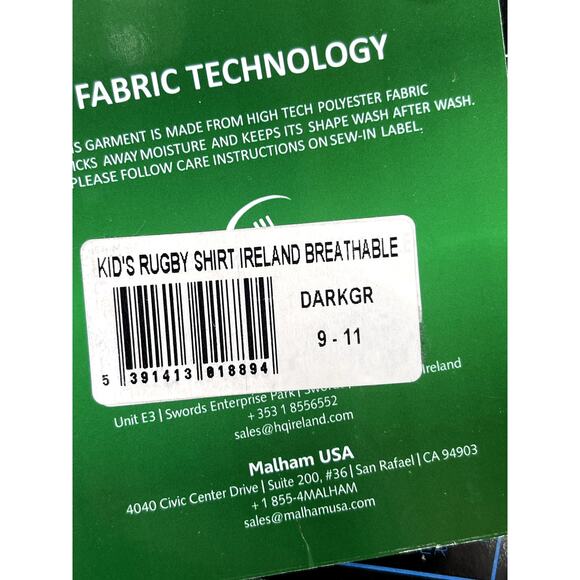 Ireland Rugby Jersey Polo Shirt Green White LFR Lansdowne Crest Youth 9-11 - Picture 5 of 6